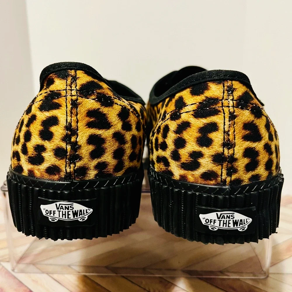 Vans Authentic Creeper Leopard Men 13 Black Suede Sneakers Paul Van Doren Animal